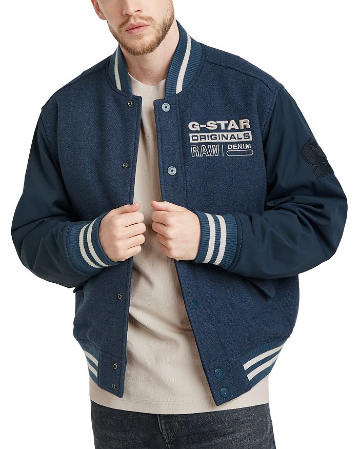 

Куртка-бомбер из шерстяной смеси в университетском стиле G-STAR RAW, синий