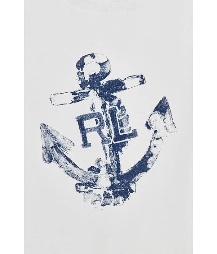 Футболка с якорным принтом Polo Ralph Lauren Kids, Deckwash White — фото 3
