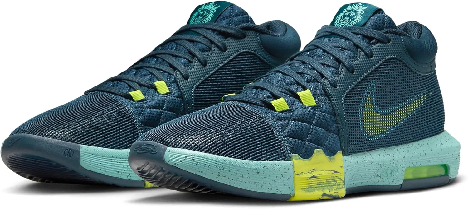 Мужские баскетбольные кроссовки Nike Lebron Witness VIII, темно-синий/зеленый — фото 3