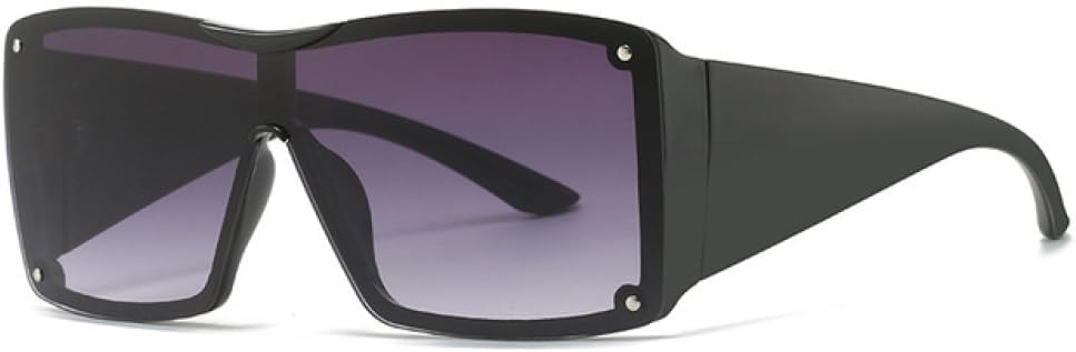 

Большие женские солнцезащитные очки, цельные очки с градиентным зеркальным покрытием, ретро-очки с заклепками, мужские солнцезащитные очки с широкими дужками generic, Black Gray Gradient