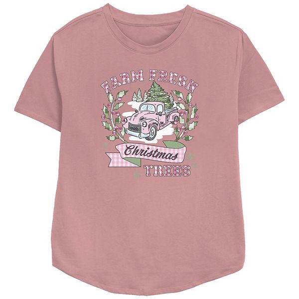 

Женская футболка с принтом в стиле рождественских елок Unbranded