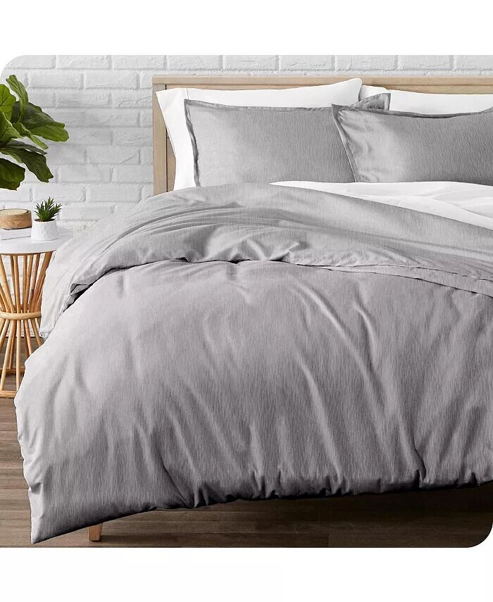 

Комплект пододеяльников из хлопковой фланели King/California King Bare Home, серебряный