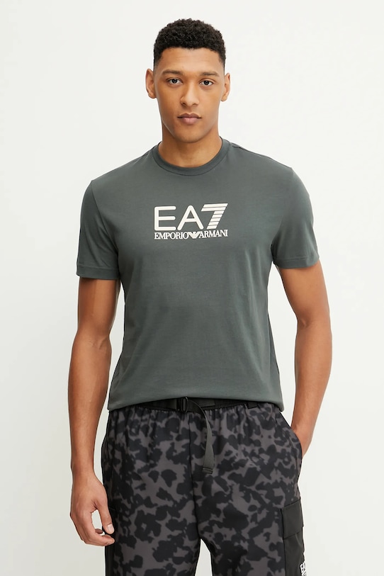 

Хлопковая футболка Ea7 Emporio Armani, зеленый