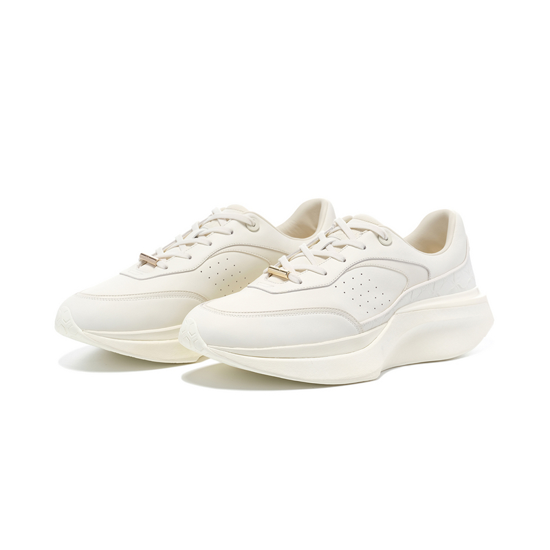 LI-NING 1990 Xuanji Амортизирующие износостойкие низкие кроссовки для бега мужские Ecru LI-NING 1990 — фото 2