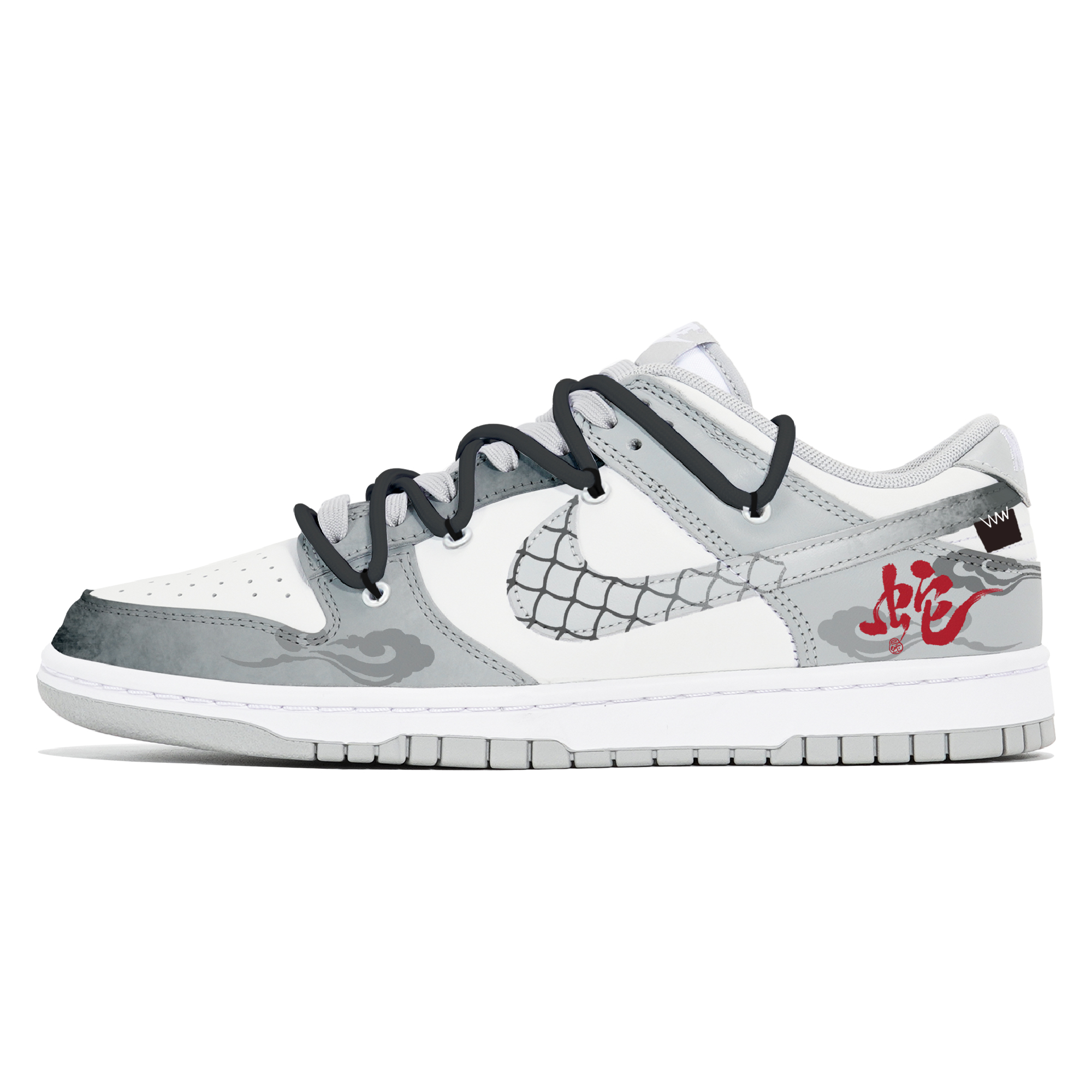 

Nike Кроссовки для скейтбординга Dunk, износостойкие, низкие, мужские, белые, серые