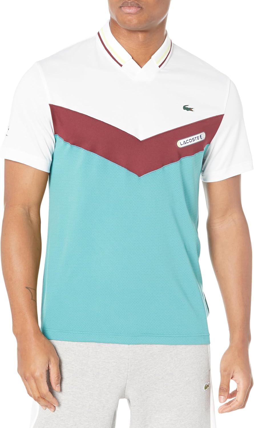 

Lacoste мужская спортивная теннисная поло с эффектом бесшовного кроя Slim Fit x Daniil Medvedev, White/Limeira/Zin/Ocelle, Белый, Lacoste мужская спортивная теннисная поло с эффектом бесшовного кроя Slim Fit x Daniil Medvedev, White/Limeira/Zin/Ocelle