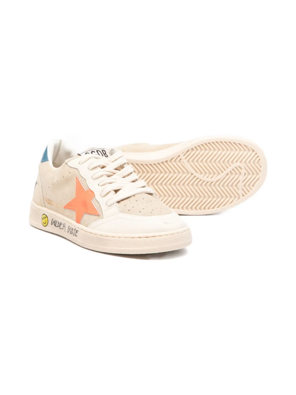 Кроссовки Ball Star New Golden Goose Kids, светло-бежевый — фото 2