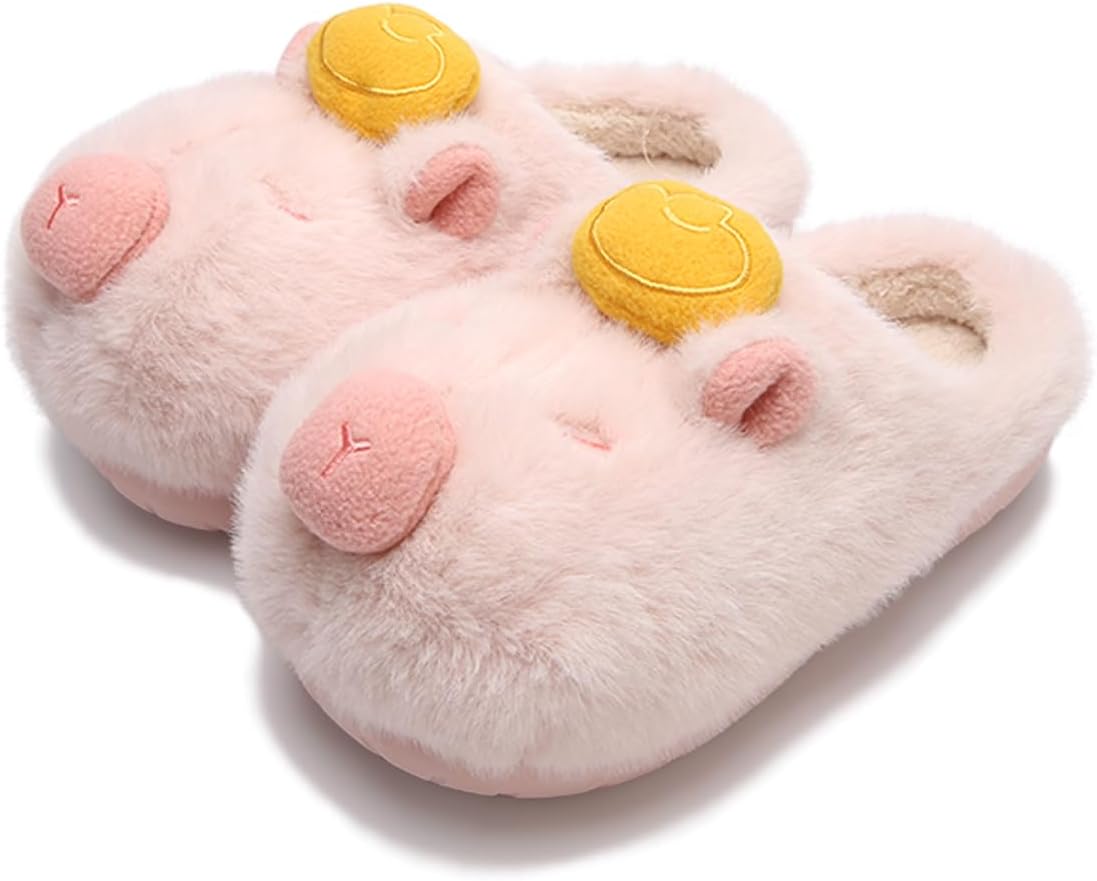 

Тапочки XUNBAI с капибарой для женщин и мужчин, тапочки с персонажами, милые тапочки-животные, зимние мультяшные тапочки для женщин, уютные домашние тапочки, розовый