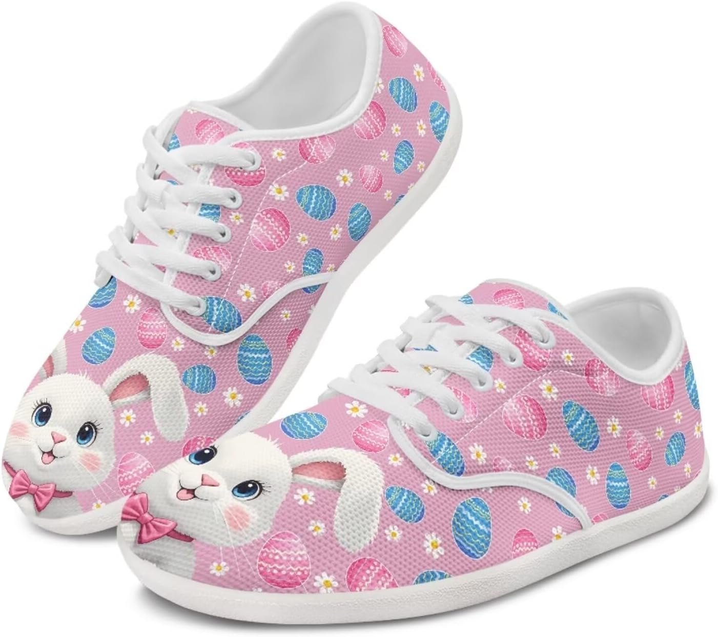 

Женские кроссовки-лоферы с ушками кролика, шнуровка, низкие, для бега, ходьбы и вождения Ecaestolph, розовый/голубой