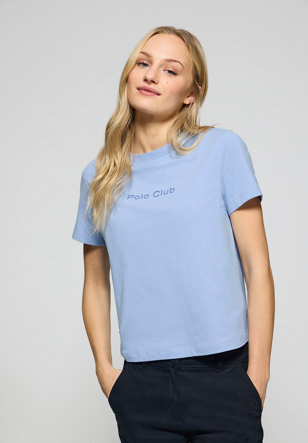 

Футболка с принтом SHORT SLEEVE BOXY FIT MINIMAL COMB RUBBER TORI Polo Club, синий
