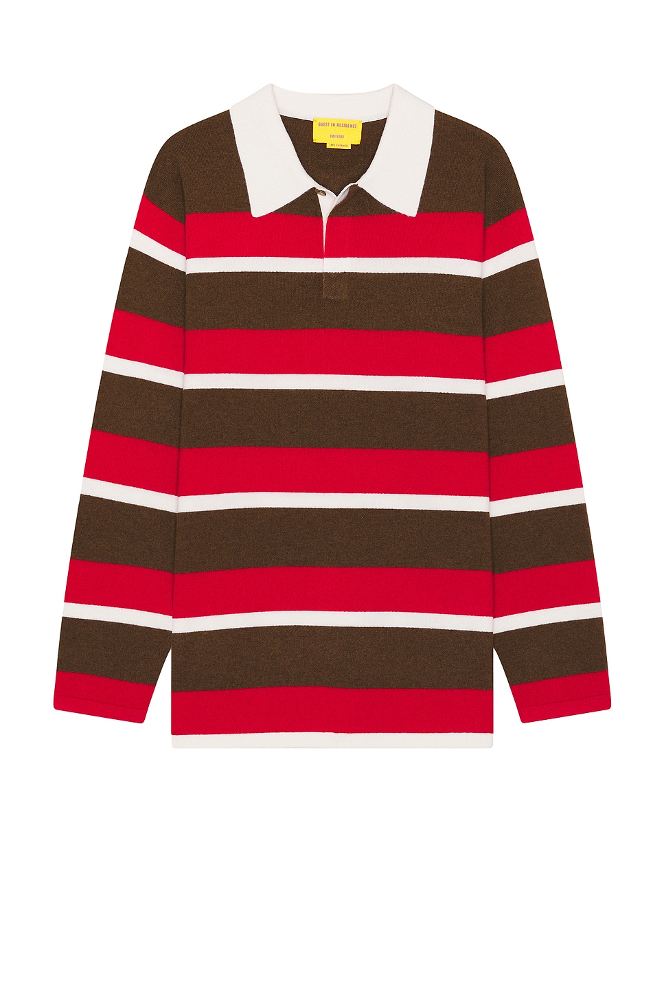 

Полосатый регби Guest In Residence, цвет Chestnut & True Red Stripe