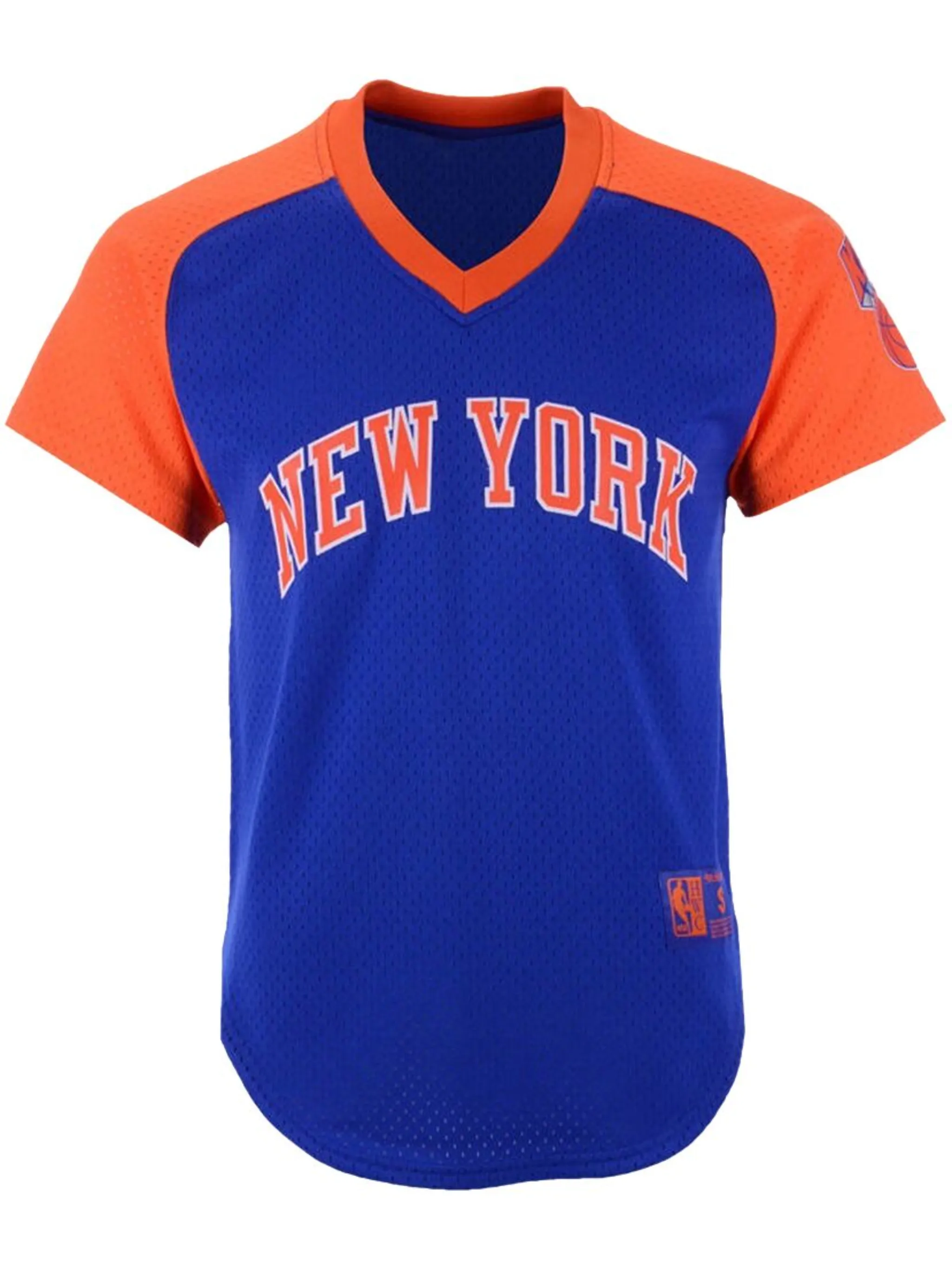 

Сетчатая футболка Final Seconds NBA Knicks с V-образным вырезом Mitchell & Ness, синий