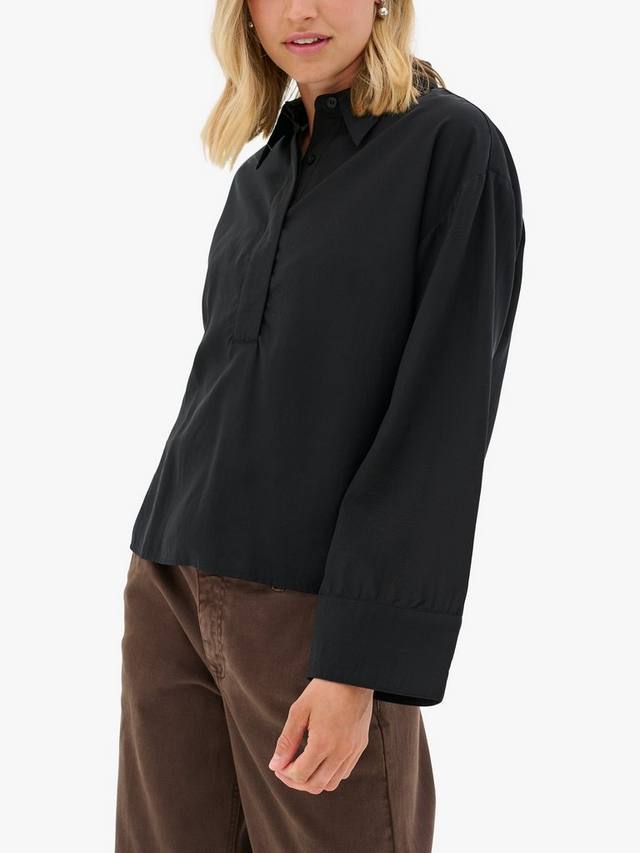 

Топ с отложным воротником из туллы MY ESSENTIAL WARDROBE, черный