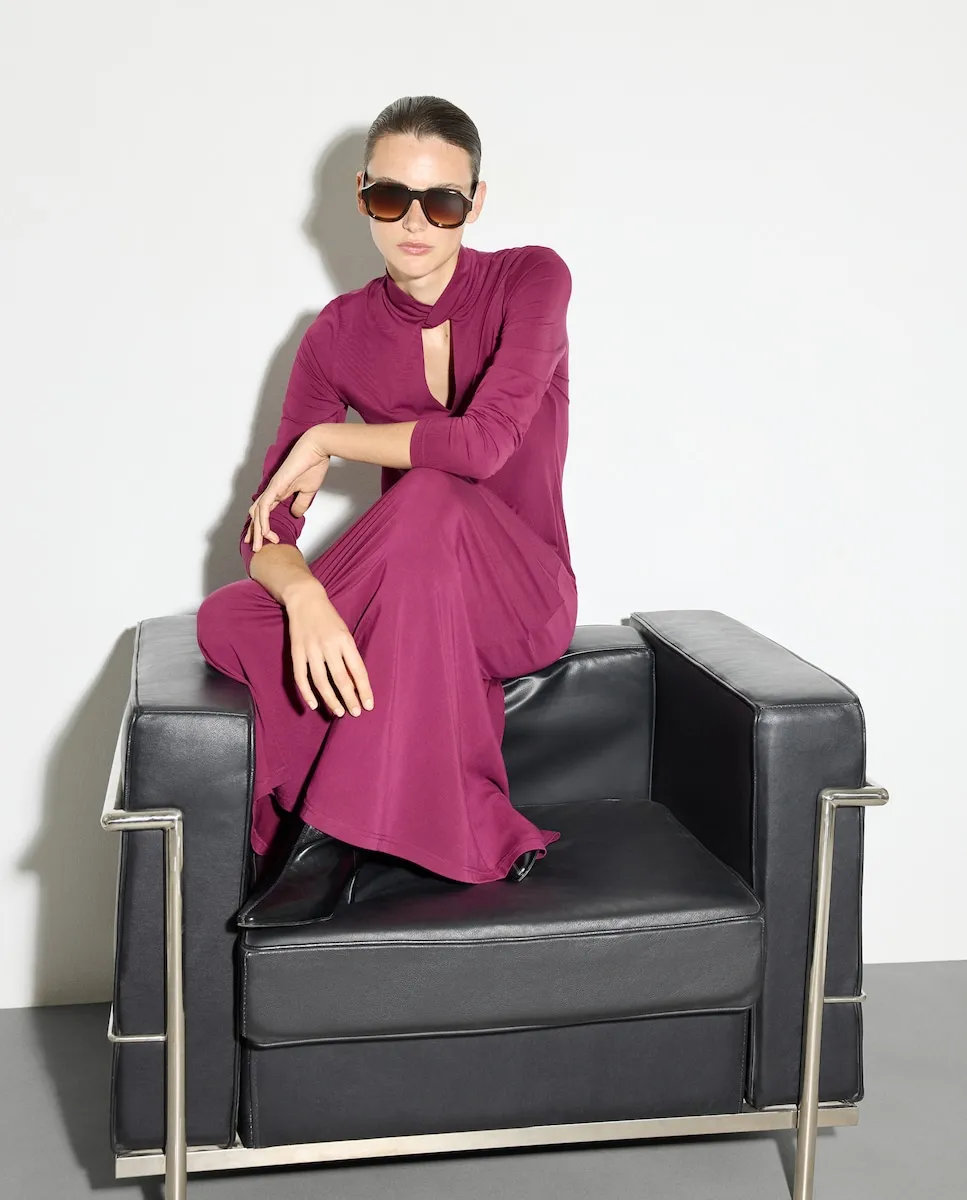 

Женское миди платье с длинным рукавом Woman El Corte Inglés, бордовый