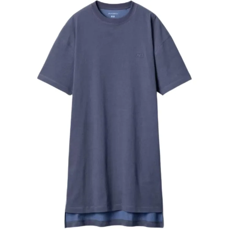 Платье с короткими рукавами JW Anderson SS26 UNIQLO, темно-синий
