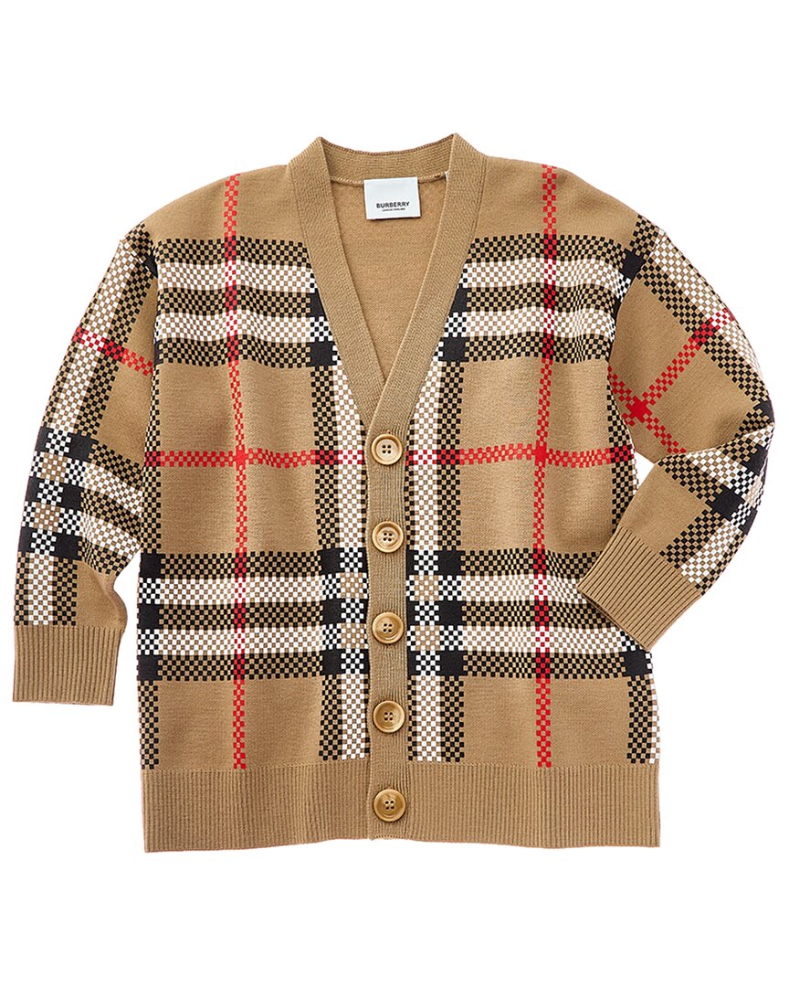 

Кардиган Burberry Vintage Check из смесовой шерсти, коричневый