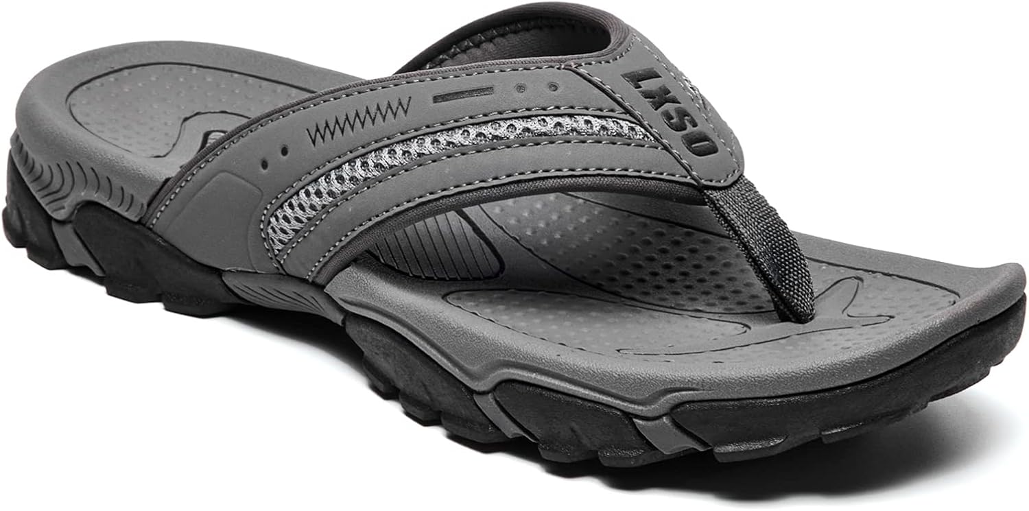 

Мужские пляжные шлепанцы с поддержкой свода, водонепроницаемые тапочки Lxso, серый