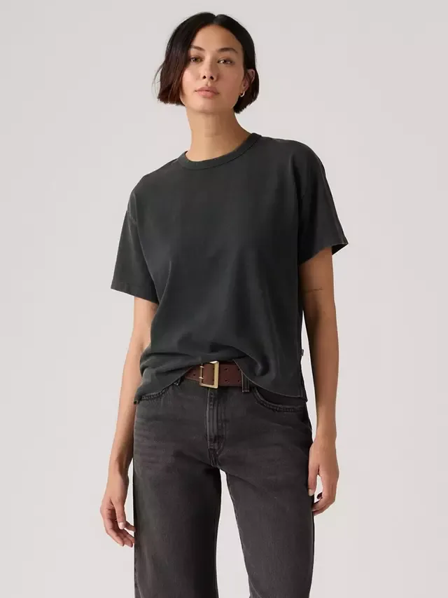 Винтажная футболка с круглым вырезом, выцветшая, черная Levi's — фото 3