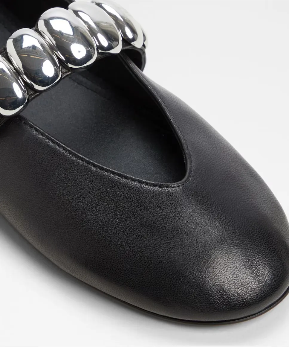 Женские кожаные балетки с круглым носком Aldo, черный — фото 2