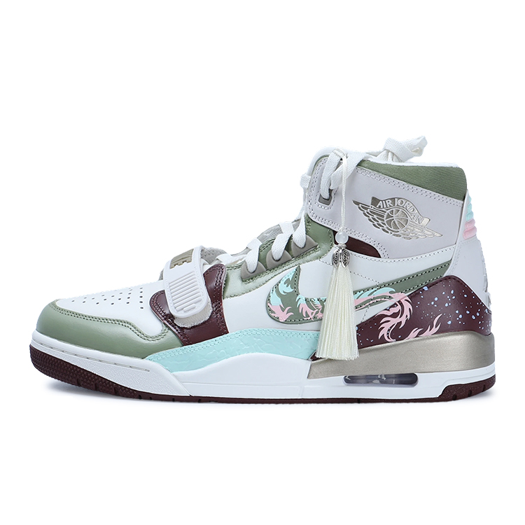 

Кроссовки Jordan Legacy 312 Vintage Basketball Shoes Men High-top Green, белый