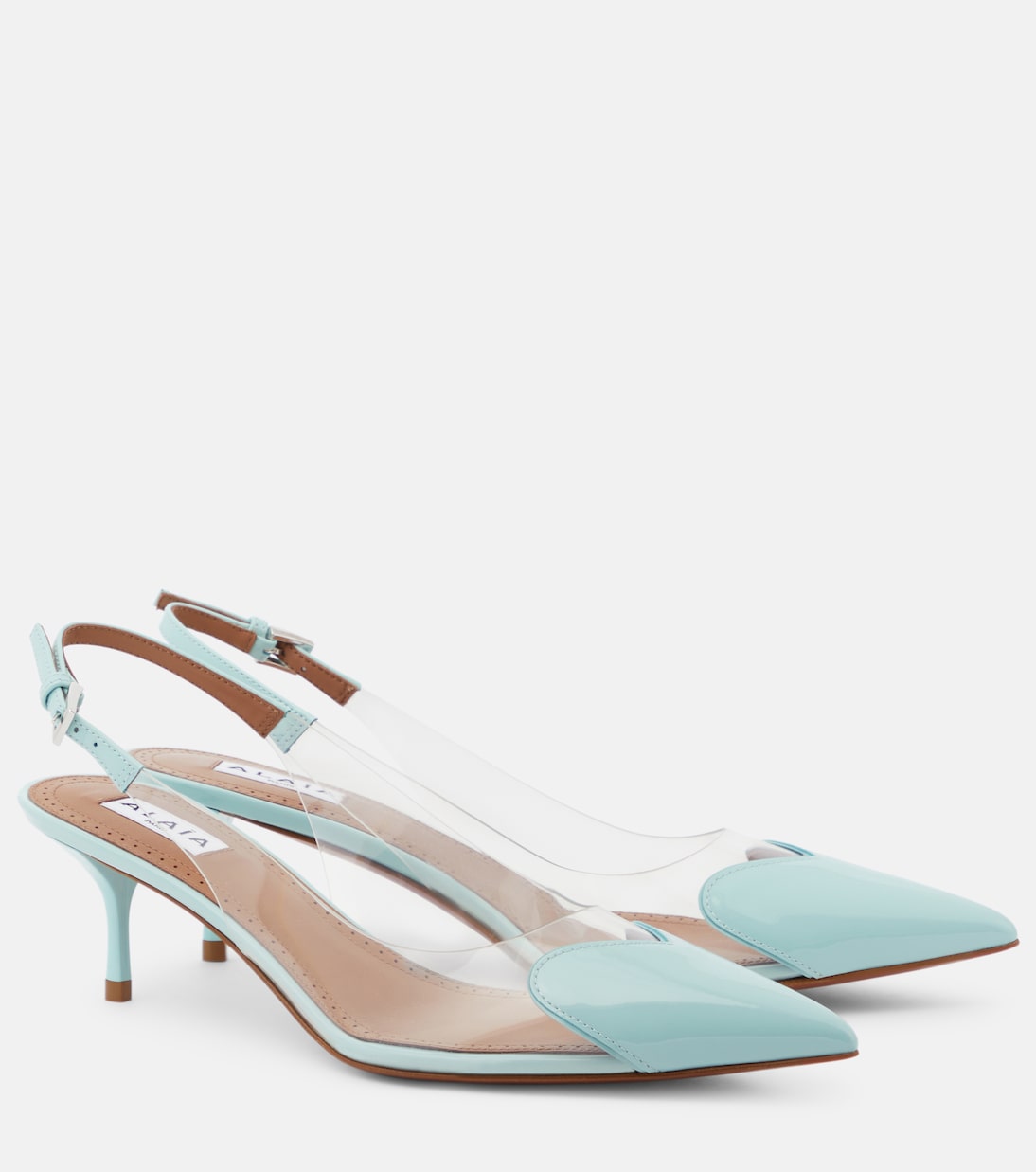 Туфли-лодочки Le Cœur из лаковой кожи и полиуретана на ремешке Alaïa, Lagon