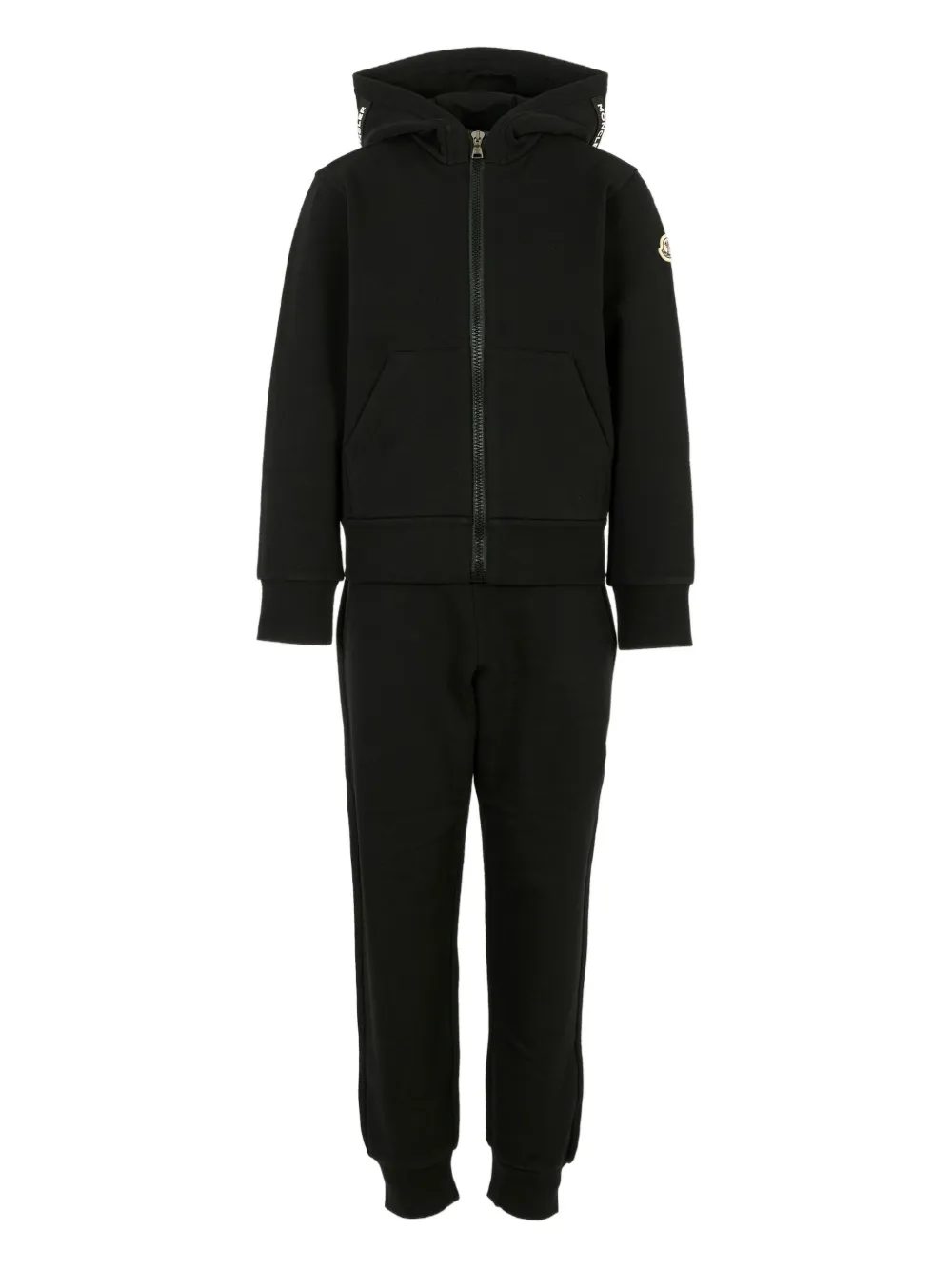 

Комплект спортивного костюма с капюшоном на молнии (комплект из двух) Moncler Enfant, черный