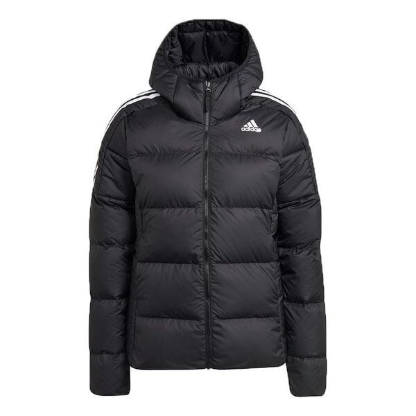 

Куртка Essentials средней толщины пуховая куртка с капюшоном Adidas, черный
