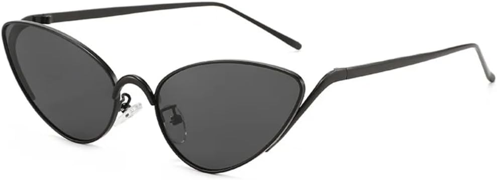 

Женские солнцезащитные очки «кошачий глаз» с металлическими линзами, прозрачные линзы цвета океана, золотистые линзы, защита от УФ-излучения UV400; мужские солнцезащитные очки в стиле панк UUPTTPL, Black Black