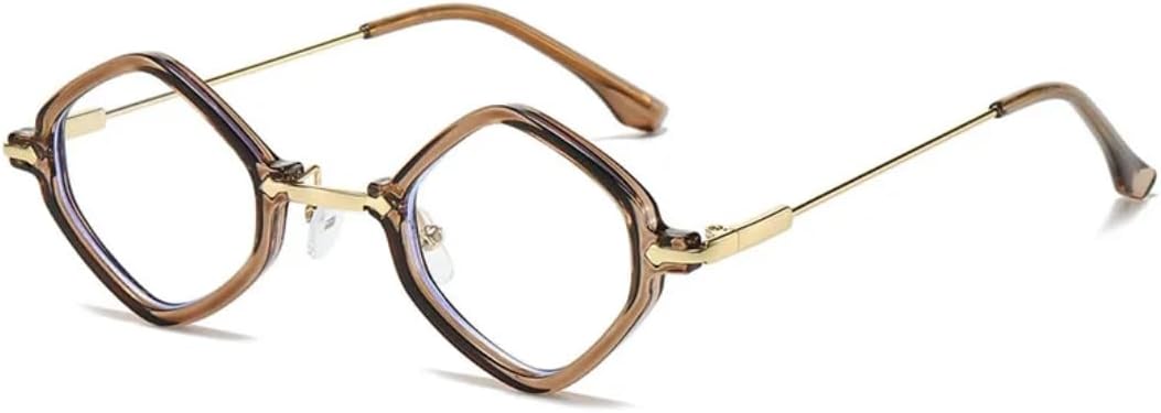 

Винтажные солнцезащитные очки в стиле панк с ромбовидным рисунком, металлические, маленькие, с градиентным переходом, роскошные, с защитой от УФ-излучения UV400 VFDHN, Brown Clear