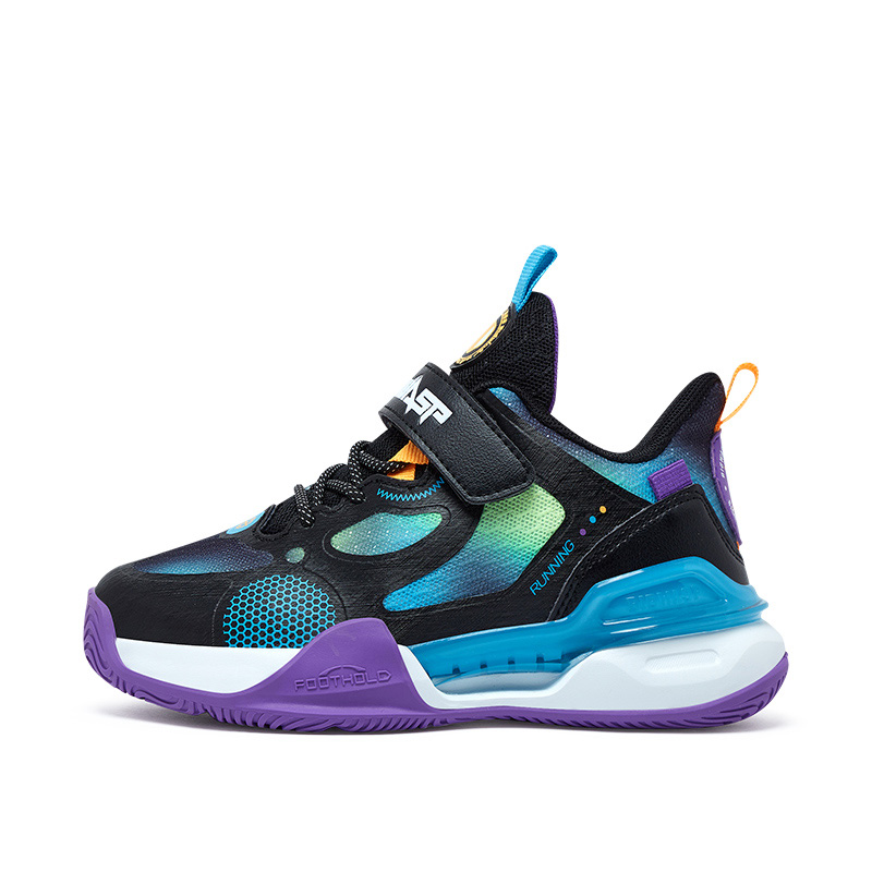 

Противоскользящие и износостойкие дышащие детские баскетбольные кроссовки среднего размера для подростков BIG WASP, бежевый/фиолетовый