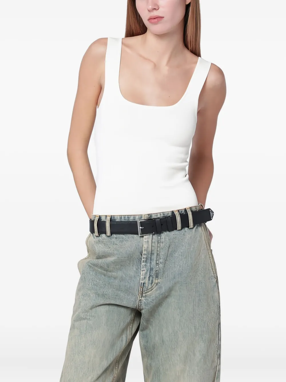 

Топ с квадратным вырезом Entire Studios, белый