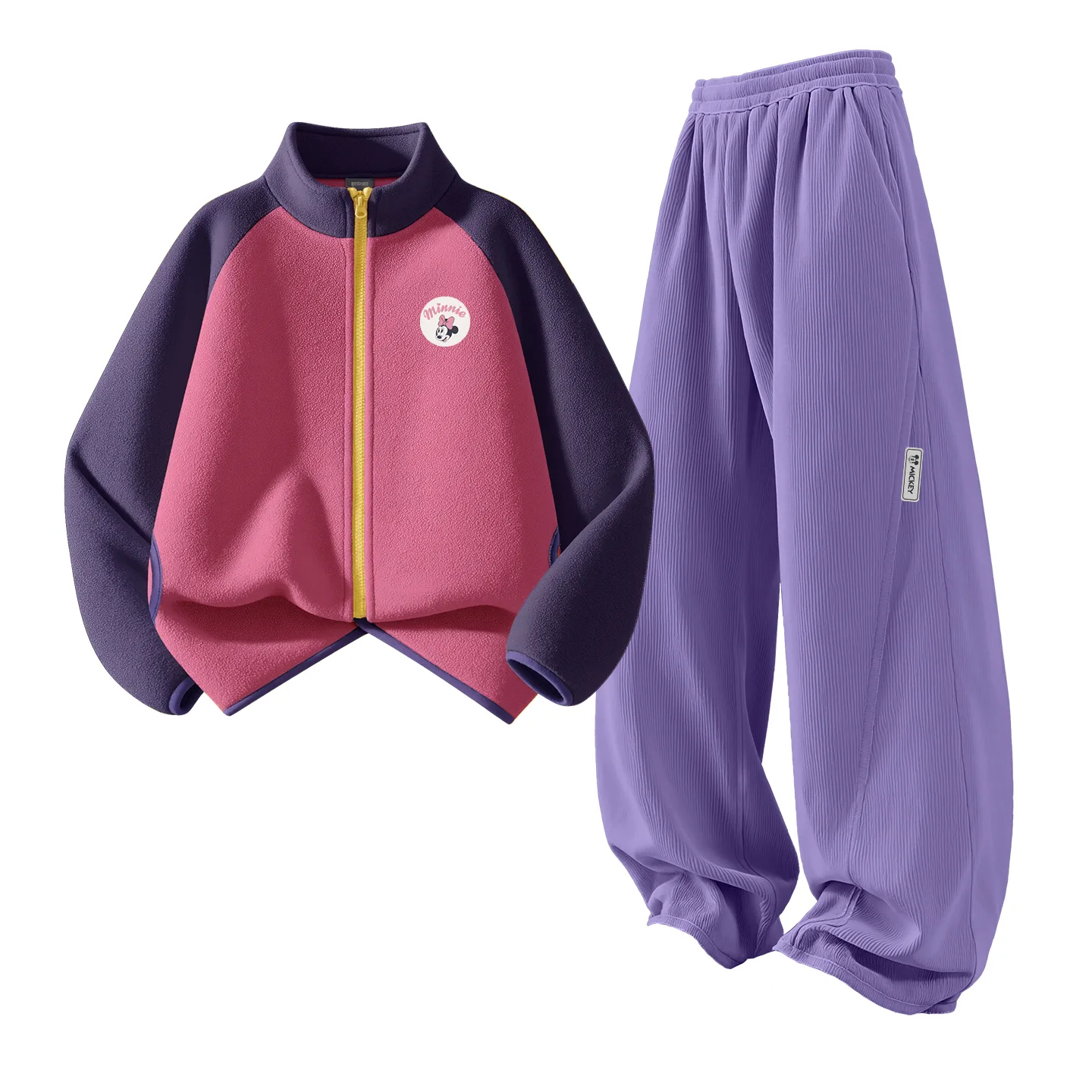 Детская спортивная одежда с воротником стойкой Disney, Dini Middle Round Hook-and-Loop K Red Purple+DiH Square Hook-and-Loop K Lilac