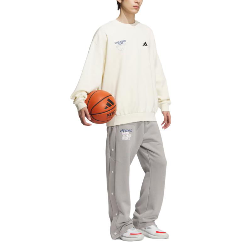 Толстовка BASKETBALL FW25 мужская Adidas, слоновая кость — фото 4