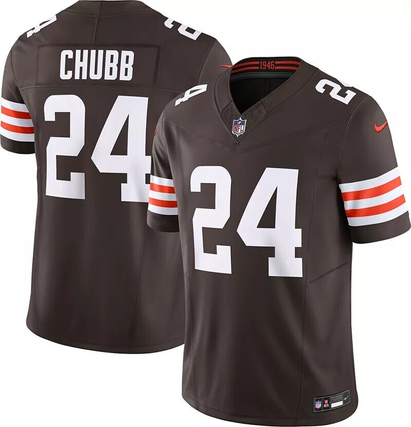 

Мужские кроссовки Nike Cleveland Browns Nick Chubb № 24 Vapor F.U.S.E. Лимитед Коричневый Джерси