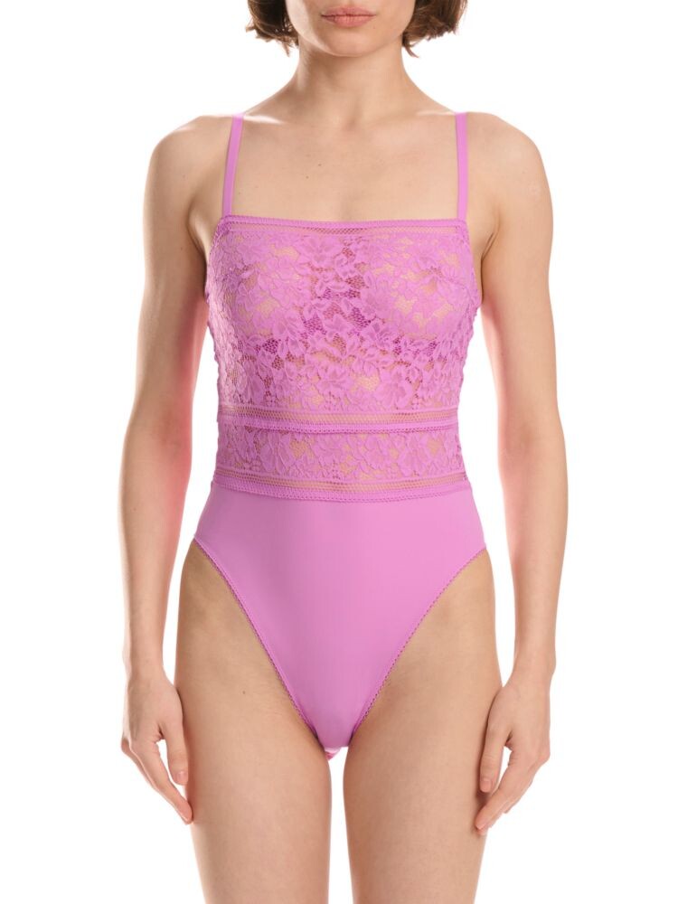 

Формирующее боди из кружева с вырезами Wolford, цвет Orchid