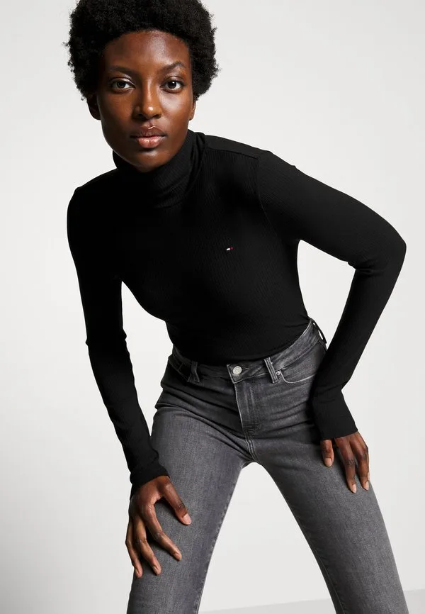 Облегающая блузка с длинными рукавами Tommy Hilfiger, Black — фото 4
