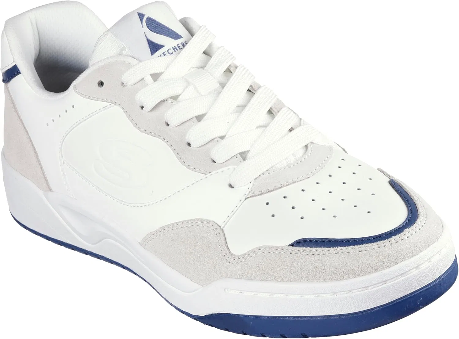 Мужские кроссовки Skechers Koopa Volley Low Lifestyle Trainers, White Leather Suede Duraleather Mesh N — фото 2