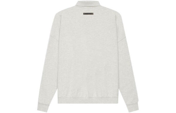 Рубашка ss21 long sleeve french terry polo shirt 'light heather oatmeal' Fear Of God Essentials, серый — фото 3