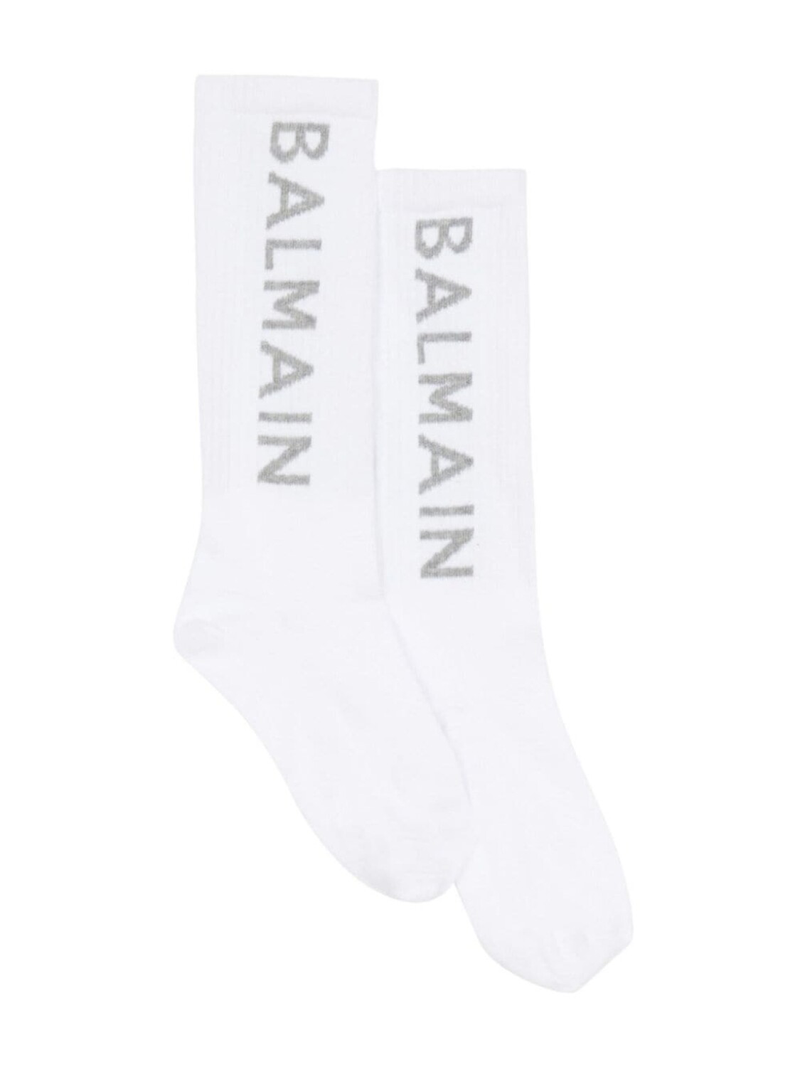

Balmain Kids носки в рубчик с логотипом, белый