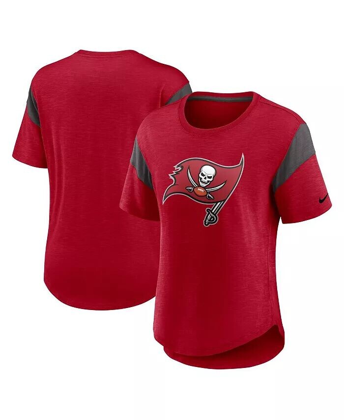 

Женская модная футболка Heather Red Tampa Bay Buccaneers Primary Logo Nike