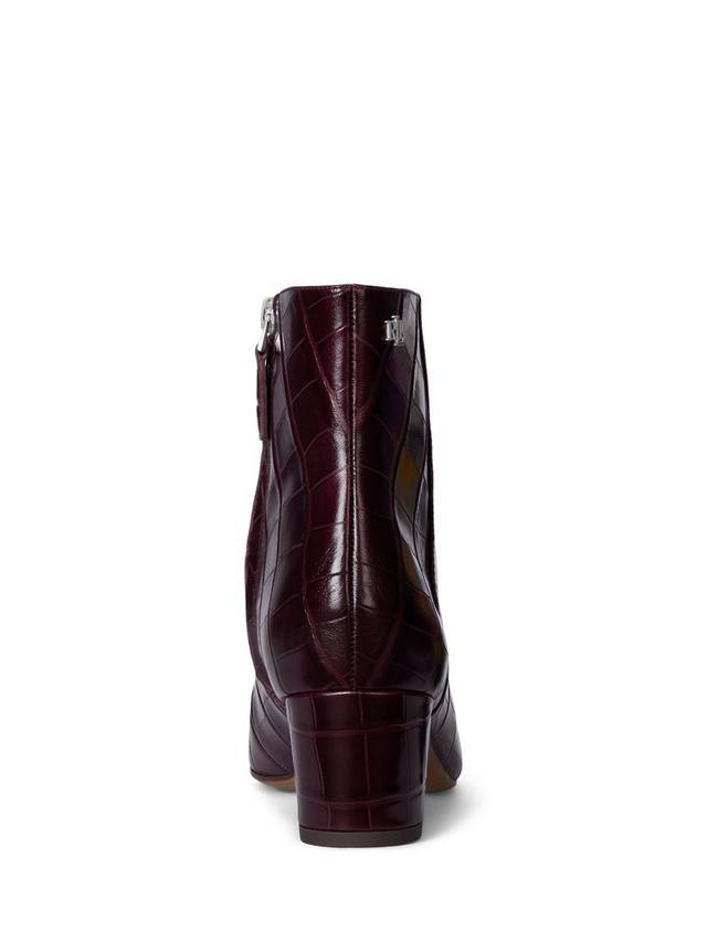 Ботинки Lauren Demi Croc из тисненой кожи Ralph Lauren, Burgundy — фото 4