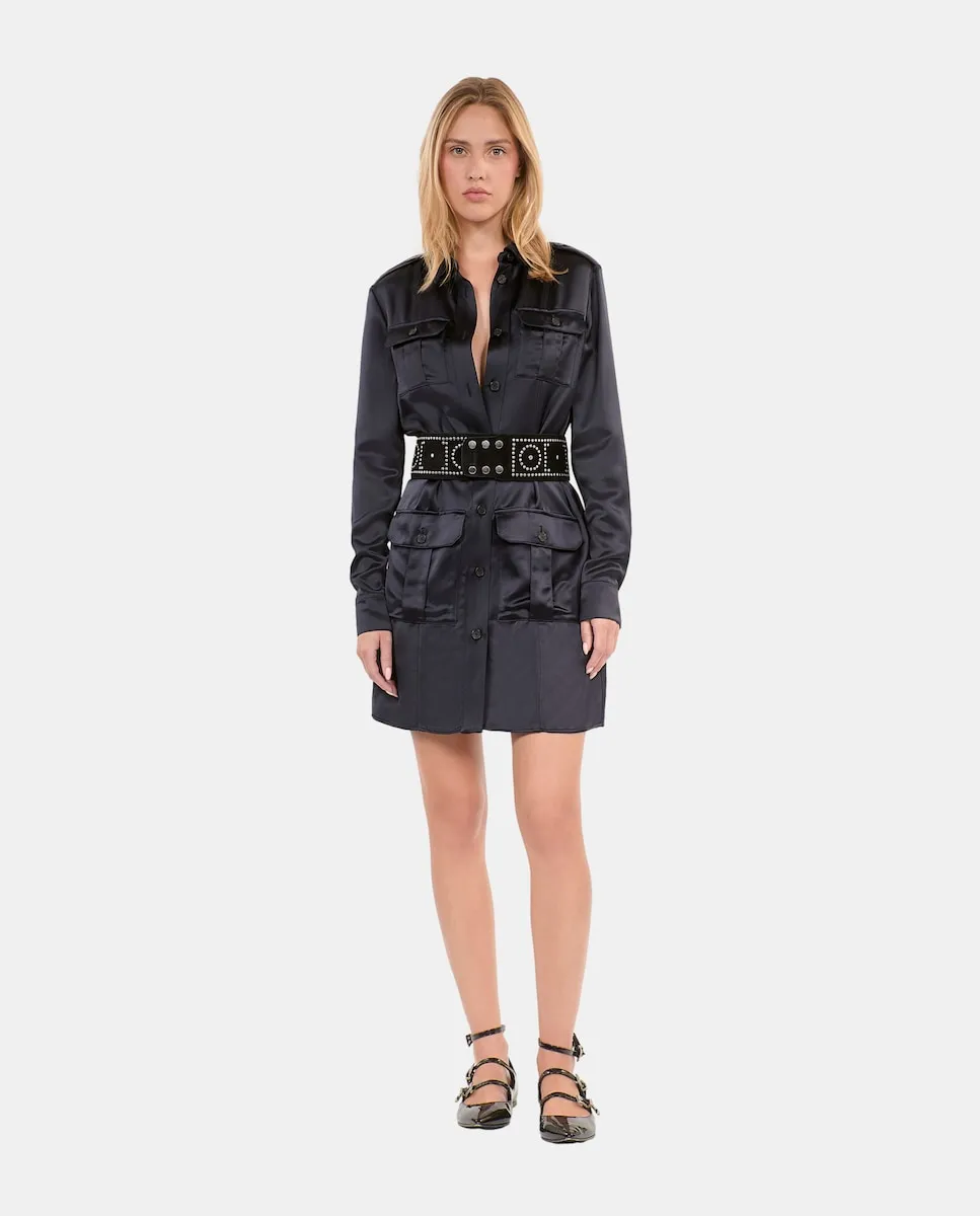 

Короткое сахарское платье The Kooples, тёмно-синий
