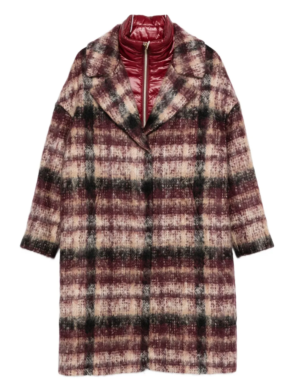 

Клетчатое однобортное пальто Herno, нейтральный