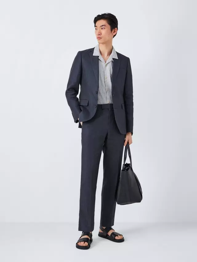 

Куртка John Lewis Cambridge Linen Single Breasted Regular Fit Suit, темно-синий