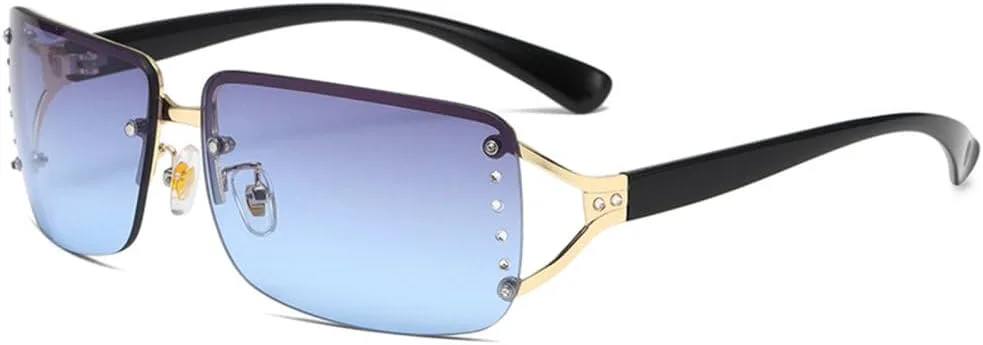 

Стильные безрамочные солнцезащитные очки без оправы, прямоугольной формы, изогнутой формы, для женщин, винтажный стиль, модные солнцезащитные очки 2027 года MTZJH, C6