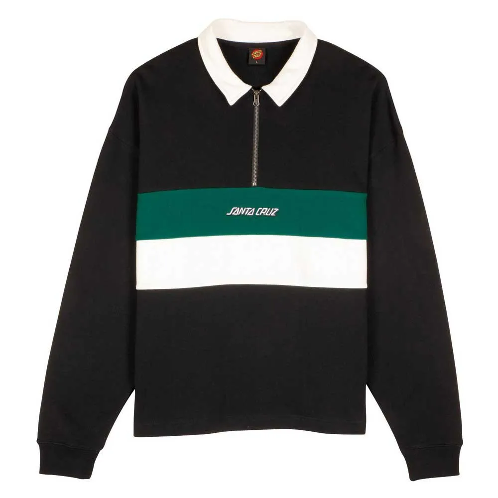 

Поло с длинным рукавом Santa Cruz Crew zip huron, черный