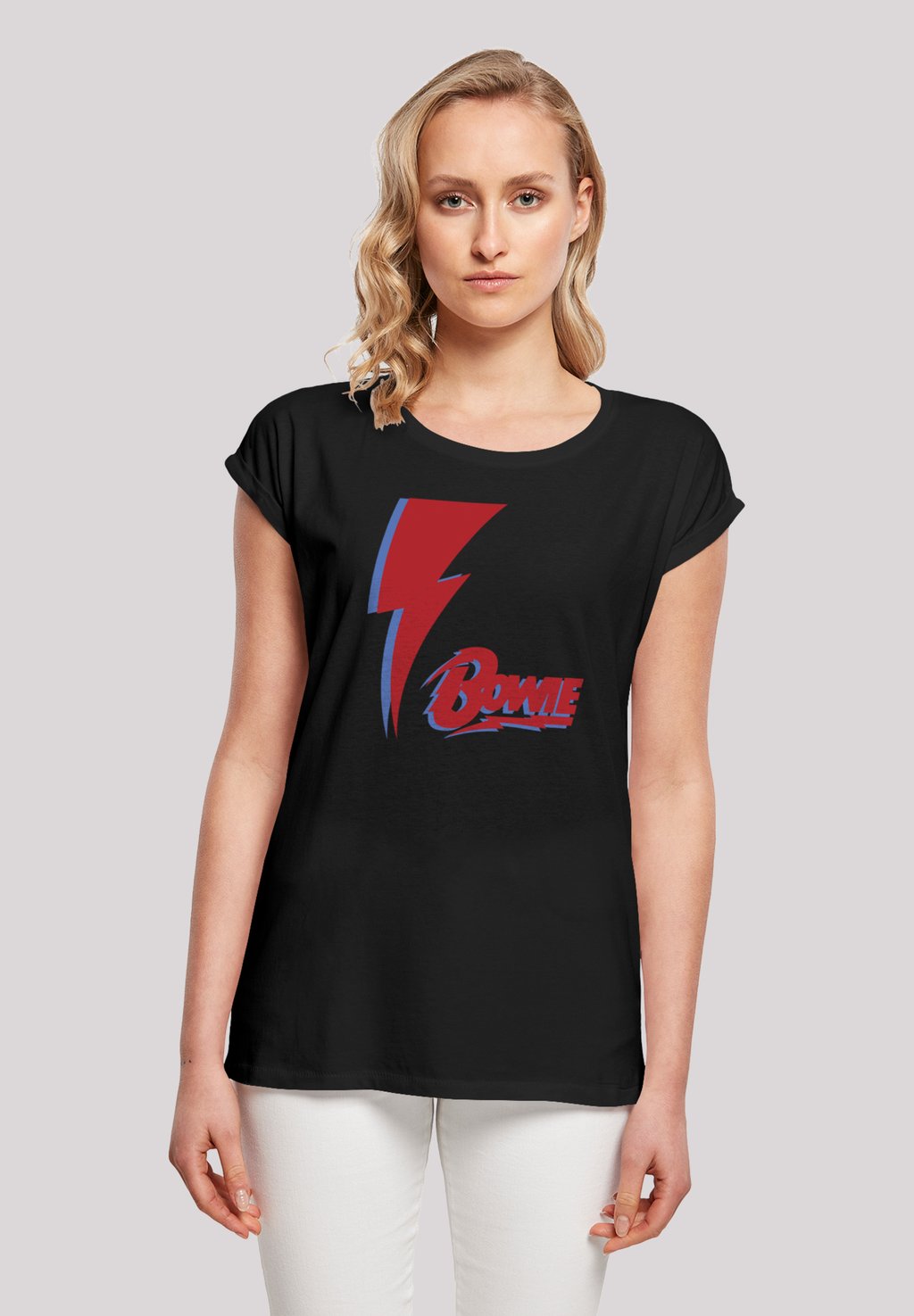 

Футболка с принтом DAVID BOWIE RED BOLT F4NT4STIC, черный