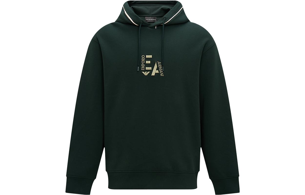 Толстовка EA FW23 мужская зелёная EMPORIO ARMANI, зеленый — фото 3