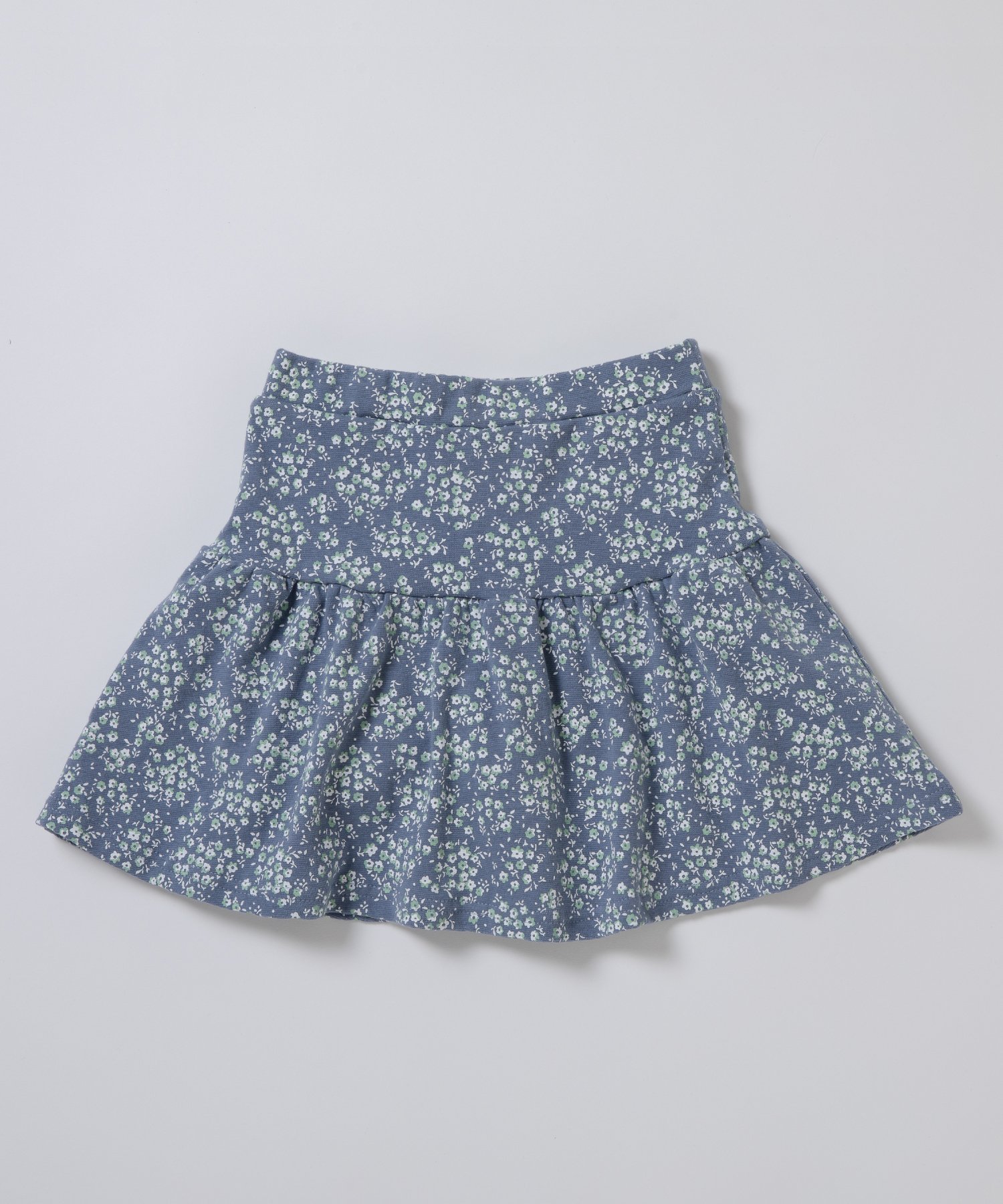 Юбка Юбки длиной до локтя с принтом по всей поверхности Ever Closet, A-Matte Blue (small floral pattern) — фото 2