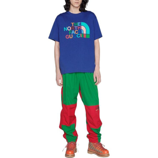Футболка x the north face t-shirt 'blue multi-color' Gucci, синий — фото 2